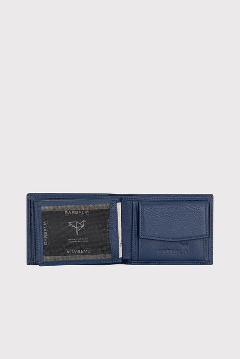 Zoozie Bags Cartera de Piel Auténtica para Hombre, Azul Marino con Bloqueo RFID, Elegante y Duradera
